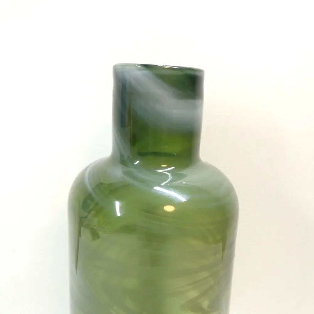 Ikea Iina Vuorivirta Green Swirl Glass Vase 2017 MCM